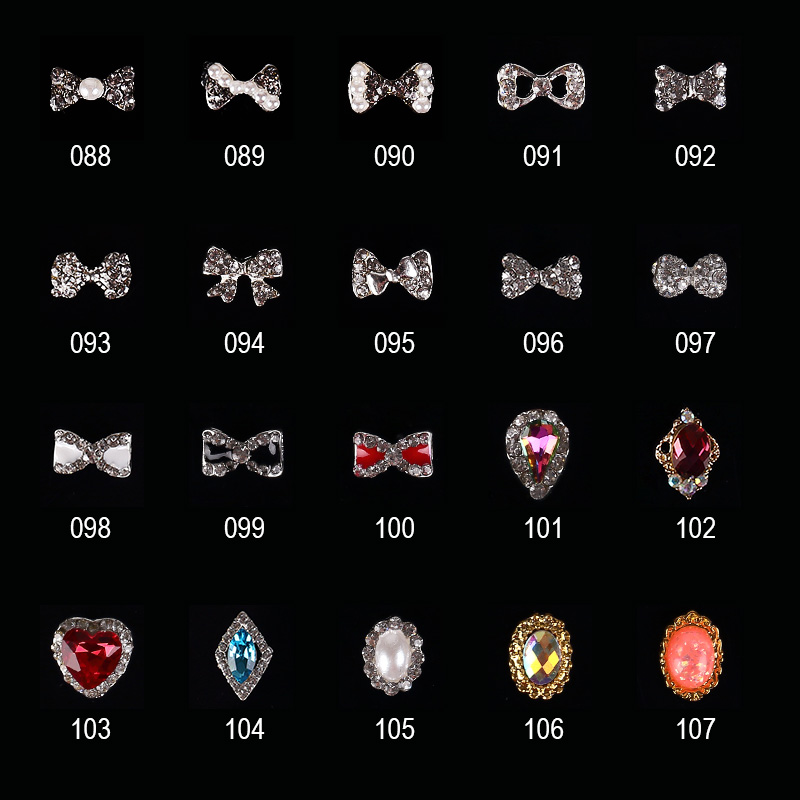 Nail jewelry nail diamond diamond jewelry bow drill nail shop special paste drill Austrian diamond rhinestone 088-107