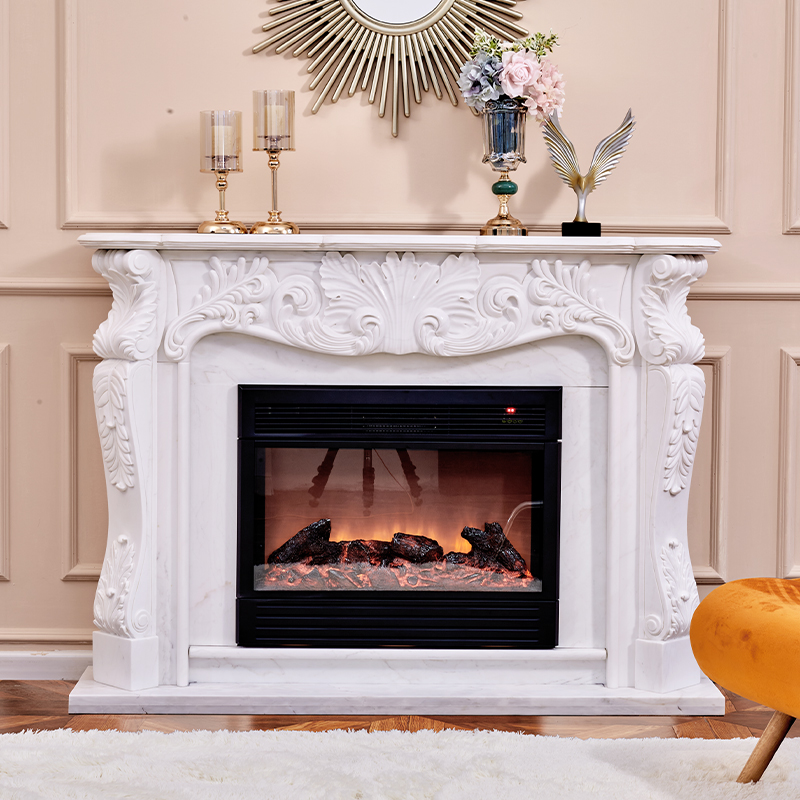 Ai Zhifa Style Fireplace Rack Marble Fireplace Han White Jade Stone Living Room Home O Style Custom Villa Decoration-Taobao