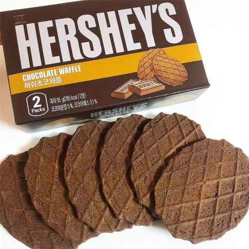 Корейские импортные снеки HERSHEY's Rich Chocolate Waffle Crackers Dry and Crunchy Casual 𫔮