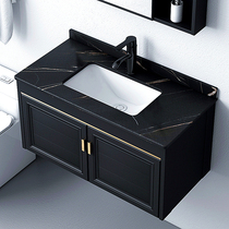 Space aluminum bathroom cabinet modern simple toilet wash table small household sink hand wash face Basin cabinet combination