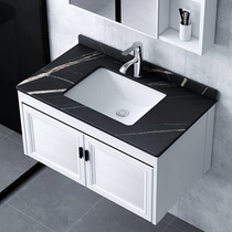 New rock board space aluminum bathroom cabinet toilet sink combination simple washbasin hotel basin wash table
