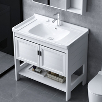 Floor-standing wash basin bathroom cabinet combination small-sized washbasin integrated toilet sink simple wash table