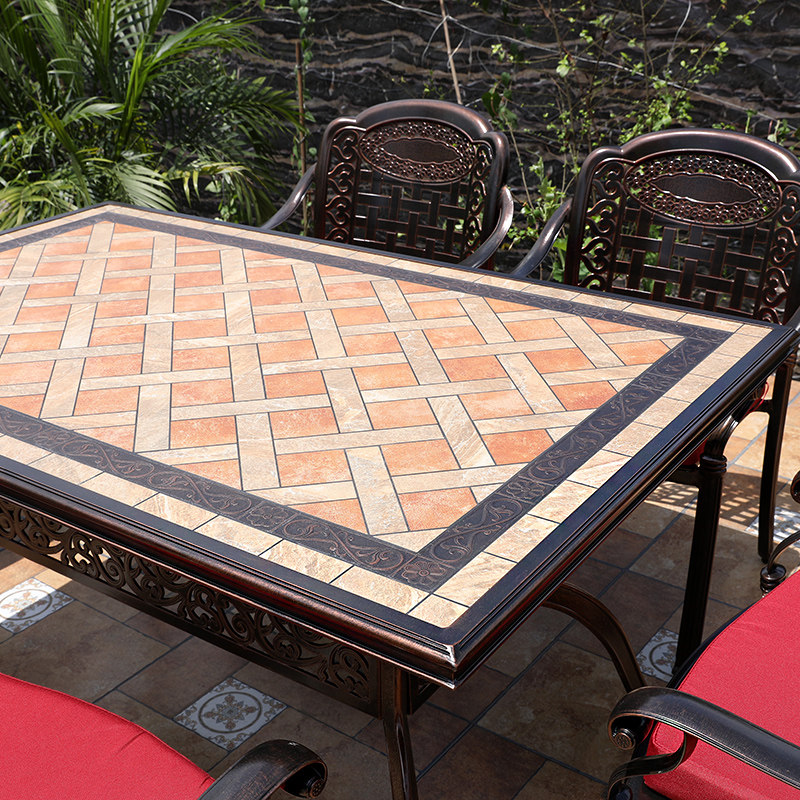 Outdoor Marble Table Courtyard Casual Bench Stone Table Bench Home Tea Table Garden Furniture Terrace Tile Dining Table