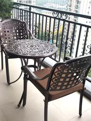 Balcony small coffee table combination set three-piece balcony leisure table and chair simple exterior small tea table balcony table and chair
