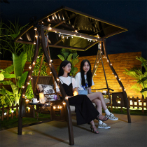 Autumn Thousands Outdoor Solar Patio Garden Terrace Hanging Chair Outdoor Terrace double with lamp rocking chair Cast aluminium slug
