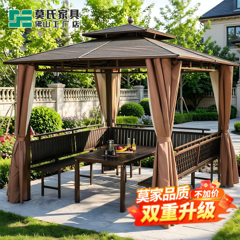 Outdoor Gazebo, Courtyard Garden Villa, Wooden House, Rain Shelter, Outdoor Sunshade, Upgraded Galvanized Four-Corner Pillars, Thick and Sturdy Beams Outdoor Gazebo, Courtyard Garden Villa, Wooden House, Rain Shelter, Outdoor Sunshade, Upgraded Galvanized Four-Corner Pillars, Thick and Sturdy Beams