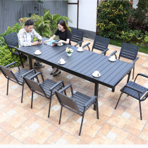  Outdoor tables and chairs Courtyard Balcony tables and chairs combination Outdoor dining table Open-air tables and chairs Outdoor garden WPC leisure tables and chairs