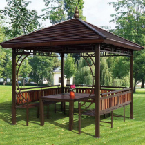 Cool Pavilion Outdoor Patio Solid Wood Villa Small Wooden House Small House Hexagonal Garden Shed Embalming Wood Countryside Assembly Kiosk