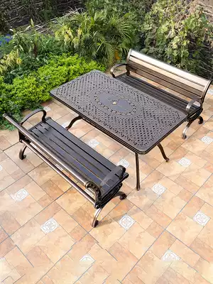 Mohs outdoor park chair backrest iron cast aluminum engineering chair bench rest simple balcony courtyard outdoor seat