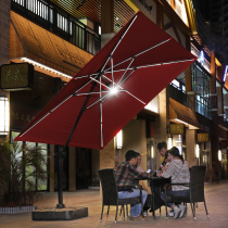 Outdoor umbrella Courtyard umbrella Large outdoor outdoor parasol led light square terrace garden 3 meters outdoor sun umbrella