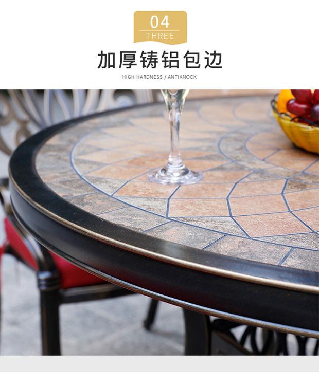 Bộ bàn ghế ngoài trời đúc nhôm bàn và ghế ban công bàn ghế ngoài trời đồ nội thất sân vườn sân vườn sắt rèn châu Âu ba hoặc năm bộ - Bàn ghế ngoài trời / sân bàn gỗ ngoài trời