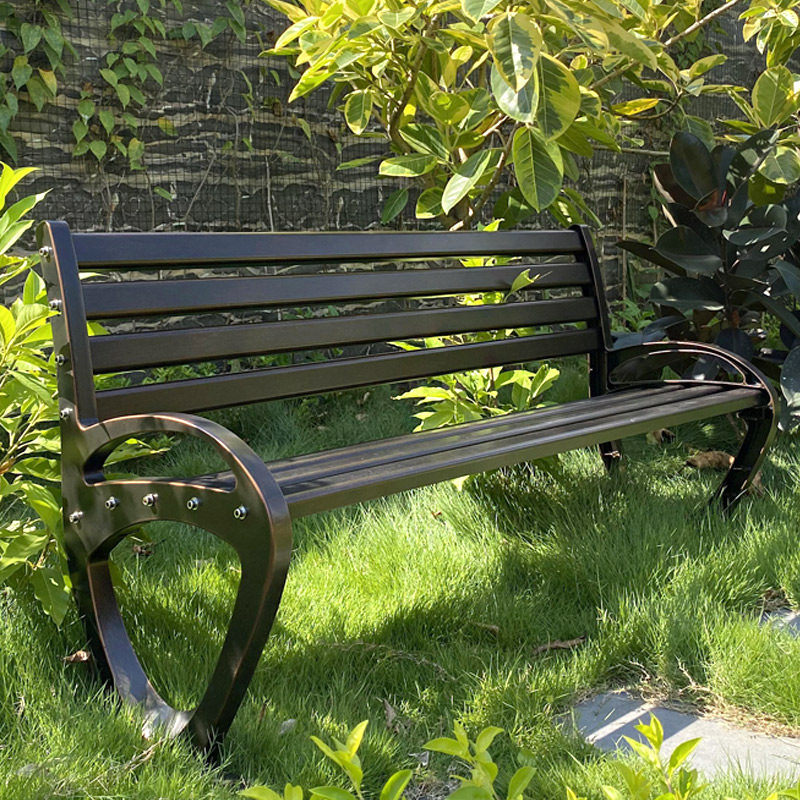 Park chair bench outdoor courtyard cast aluminum backrest outdoor open-air wrought iron stainless steel anti-corrosion rest bench