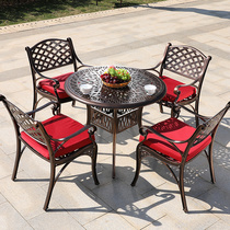  Outdoor table and chair combination three-piece leisure balcony open-air garden courtyard furniture outdoor wrought iron cast aluminum table and chair