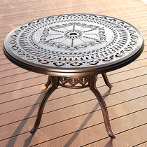 Outdoor cast aluminum tables and chairs villa courtyard garden home dining table marble wrought iron leisure balcony outdoor barbecue table