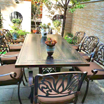 Outdoor tables and chairs barbecue combination outdoor courtyard open-air wrought iron garden terrace balcony leisure cast aluminum tables and chairs