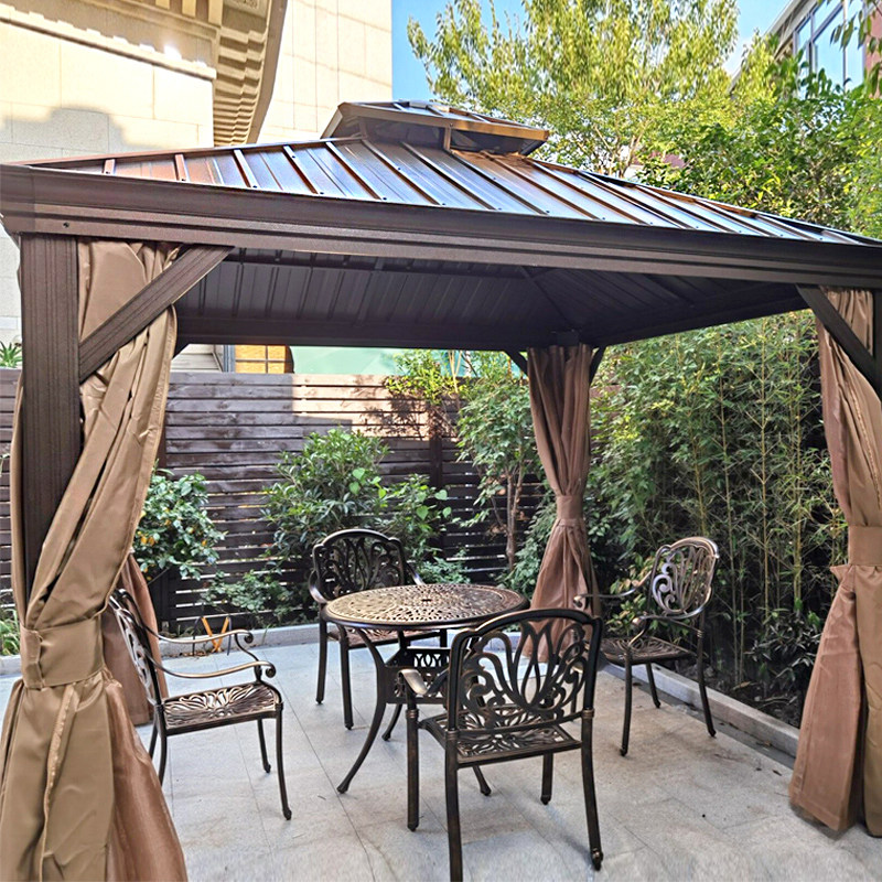 Outdoor Cool Pavilion Garden Courtyard Awning Aluminum Alloy Brief Modern Assembly Metal Simple Outdoor Villa Pavilions