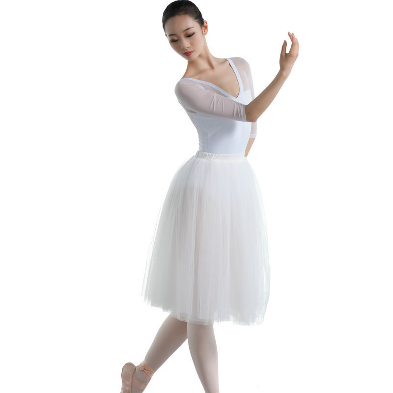 2021 new dance banqueting ballet dancer dance performance dress white dance long dress for half body dance practice dresses