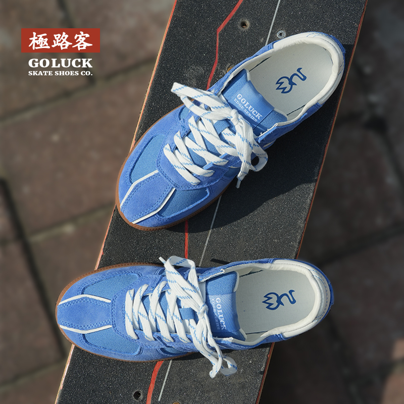 Jiluke's New Ridge Series Blue Retro Sneakers, Versatile for Men and Women, Thin-Soled Shoes for Couples, Commuting and Training Shoes