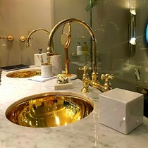 Pure Copper Basin wash basin mini wash basin single basin homestay three use Nordic light luxury table Taichung noodle wash plate