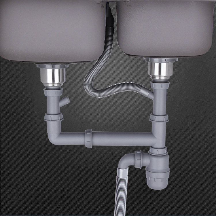 Kitchen Double Sink Deodorant Down Water Pipe Washbasin Washbasin Accessories Household Dishwashing Drainer Anti-Block