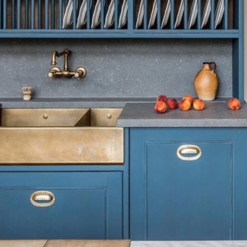 Villa Kitchen Copper Sink Double Sink Import Co-Ancient Nostalgia Exhibition Hall Middle Island Bar Counter Designers Bronze Dishwashing Trough