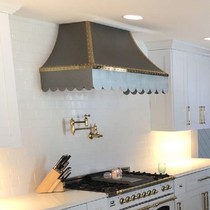 Range hood open kitchen showroom Villa imported the same local tyrant gold barbecue West kitchen smoke decorative cover custom