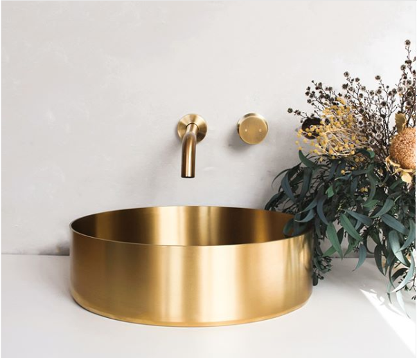 Makeup Room Terrace Basin Extremely Simple Round Wire Drawing Gold Rose Gold Stainless Steel Hand Wash Washbasin Terrace Basin Nordic Light Lavish