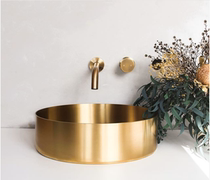 Toilet basin hotel minimalist round brushed gold rose gold stainless steel hand wash basin basin basin Northern Europe
