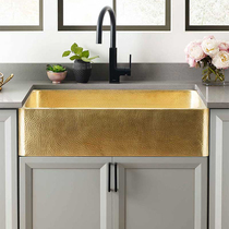 American retro embedded copper sink wash basin kitchen basin Japanese large single slot manual custom