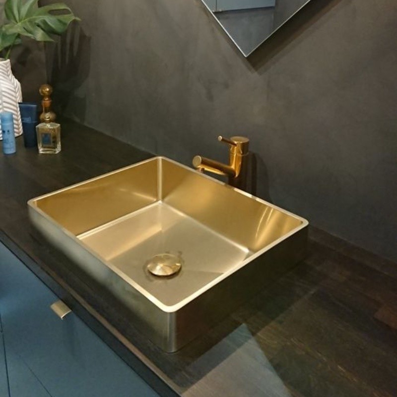 Retro Washbasin Terrace Basin public make-up room Chinese style Silence Wind Creativity Customised Metal Square Table Basin Face Basin
