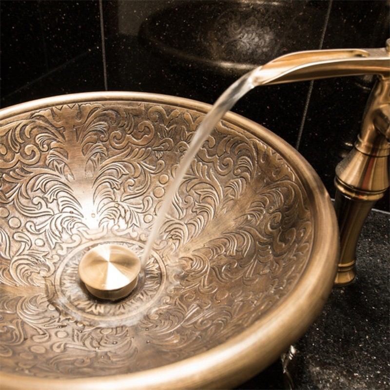 European and American villa brass table washbasin Embedded bronze washbasin washbasin Bed and breakfast hotel washbasin customization