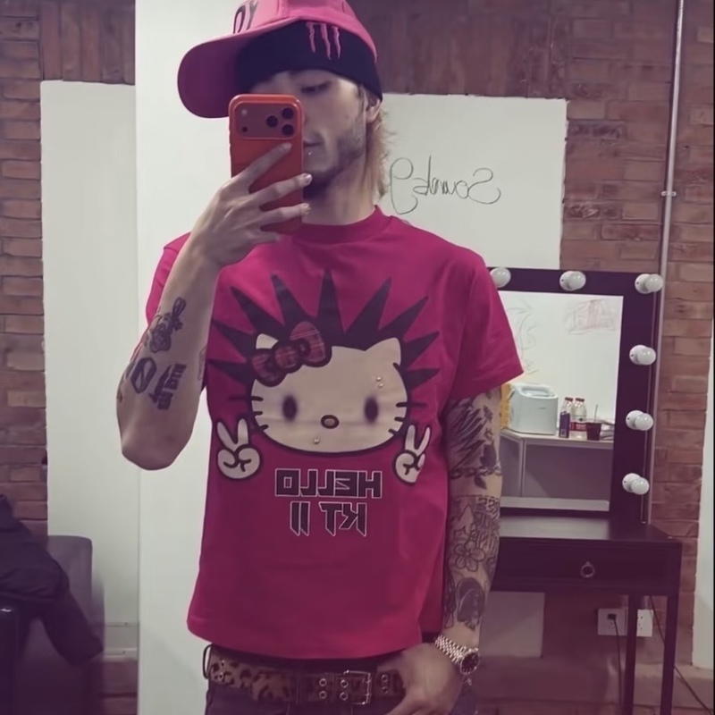Yungtraplife 26S Thome Kt2 Tour Merchandise Rap Hello Kitty Short-Sleeve T-Shirt