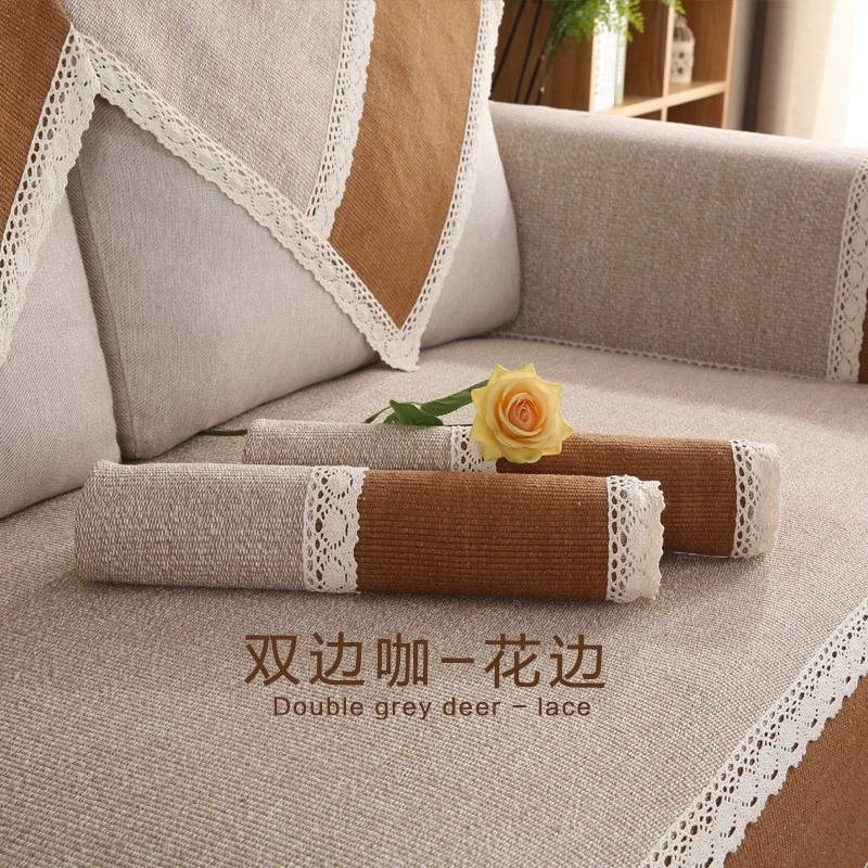 Khăn sofa Vải Bắc Âu Bốn mùa Chung đơn giản Hiện đại Gỗ bông vải lanh Đơn giản Vải bọc Sofa Bìa sau Đệm khăn - Ghế đệm / đệm Sofa