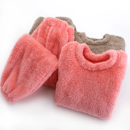 Детский коралловый бархатный комплект, фланелевая пижама для мальчиков, увеличенная толщина