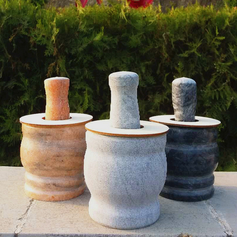 Natural stone garlic molar old household stone stone garlic mud mud machine pounding tank grinder