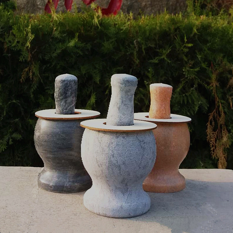 Garlic pounder stone mortar manual household old-fashioned bluestone garlic mortar natural stone to beat ziba stone nest grinding pounding pot