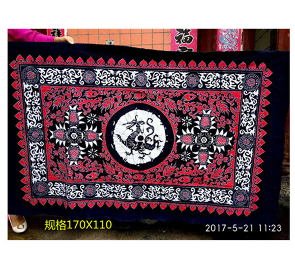 2022 new products folk handicrafts Miao nationality cotton batik painting long tablecloth tea house dining room homestay decoration painting