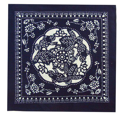 Guizhou Miao handmade batik painting reactive printing square towel dining room laptop dust cover inn decorative painting