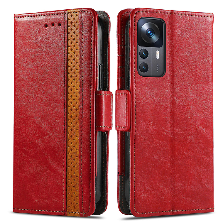 Wallets Folio Flip Two Tone Magnetic Synthetic Leather Card Holder Folding Stand K50, K50 Pro, K50 Ultra, 12T, 12T Pro Phone