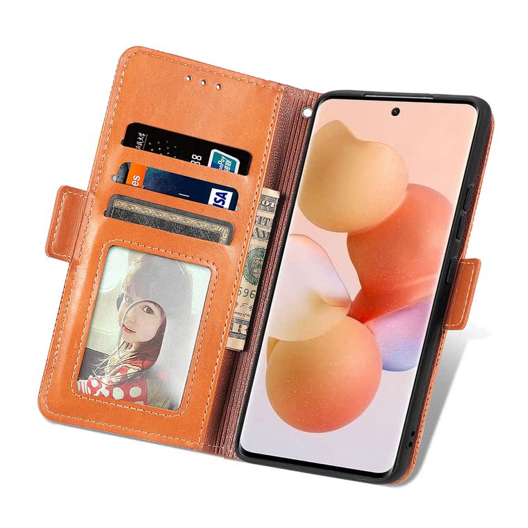 Diamond Pattern Wallets Folio Flip Magnetic Synthetic Leather Card Holder Folding Stand 12T, 12T Pro Phone Case