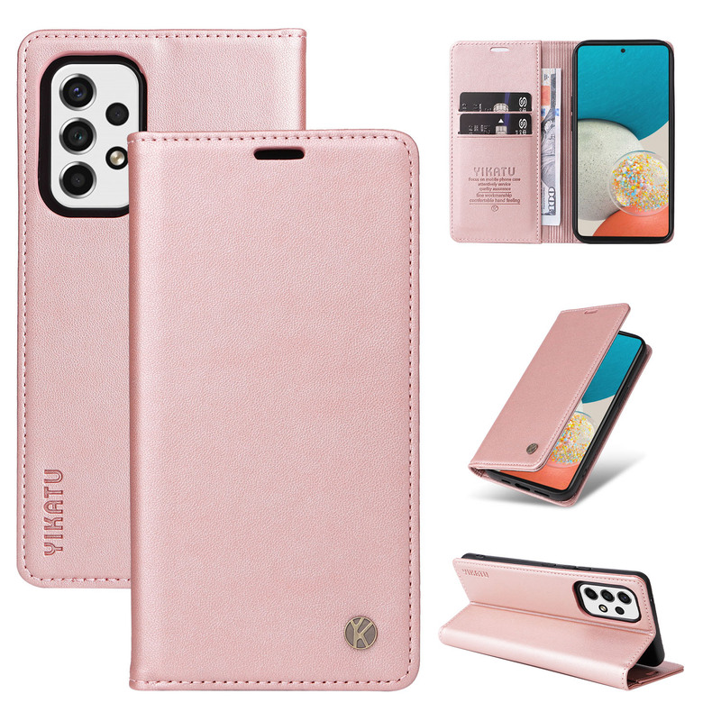 Suitable for Samsung Galaxy A55 Phone Case A54/A53/A52 Protective Leather Case A72/A73 Anti-Fall Soft Rubber Solid Color Flip Cover