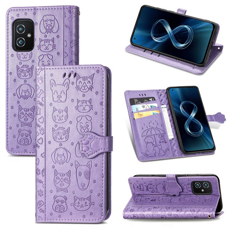 Girls ZenFone 9 ZS590KS Synthetic Leather Cartoon Wallets Folio Flip Soft Phone Case