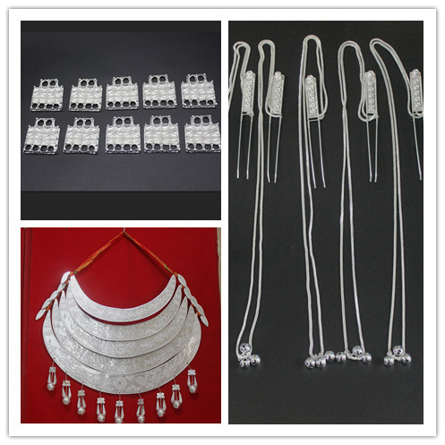Kaili Miao silver jewelry clothing collar hat headwear Guangxi minority Miao five-layer aluminum collar