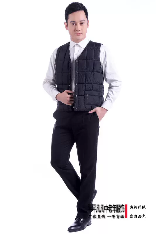Mùa thu và mùa đông vest vest vest nam trung niên vest nam trung niên lỏng áo cotton dày vai áo khoác mùa đông nam