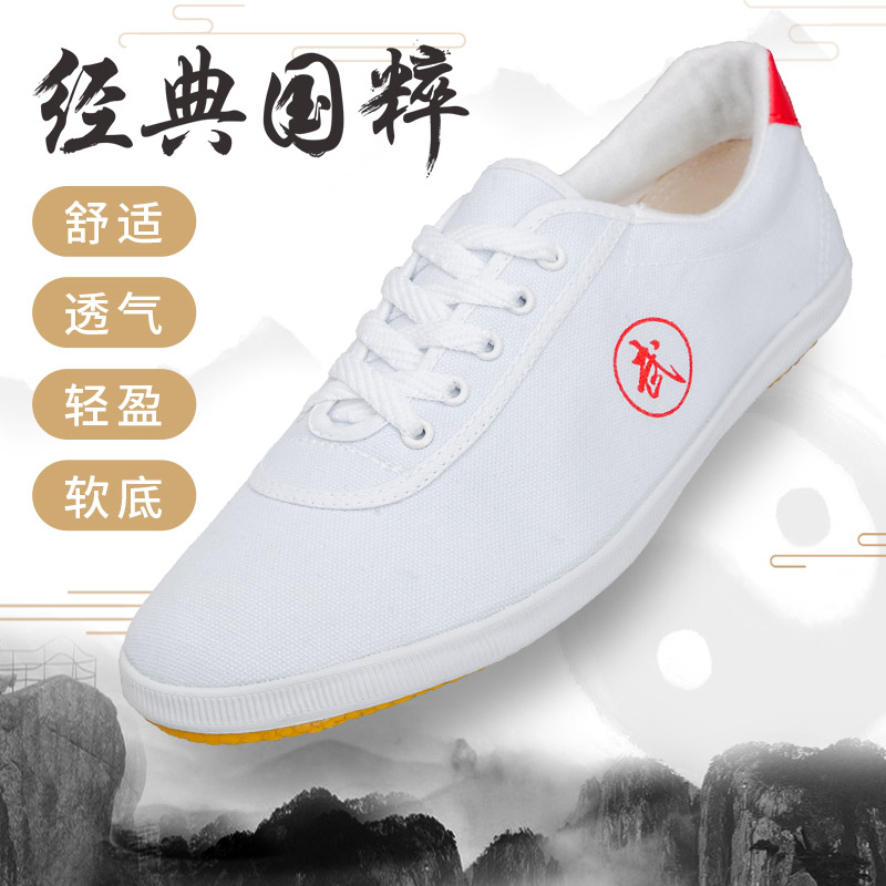 Double star Taijiquan martial arts exercise shoes training special autumn breathable canvas beef tendon men's and women's children's competition