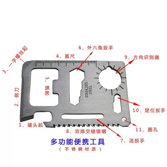 Kết hợp đa chức năng xách tay quân đội Thụy Sĩ thẻ dao / cưa nhỏ / thước / tuốc nơ vít dụng cụ điện tử ngoài trời dao gấp đa chức năng