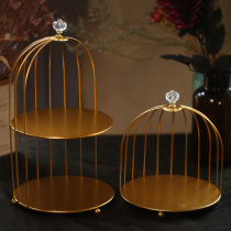 Jewelry display stand metal high load-bearing base stable bird cage shape gorgeous and exquisite lifting display effect multi-purpose shelf