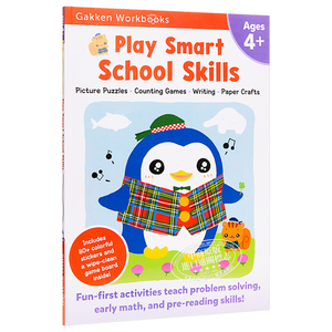 Play Smart 系列 日本学研社早期教育4岁 School Skills 4+ 低幼亲子家庭教辅 平装 英文原版 3-6岁【中商原版】