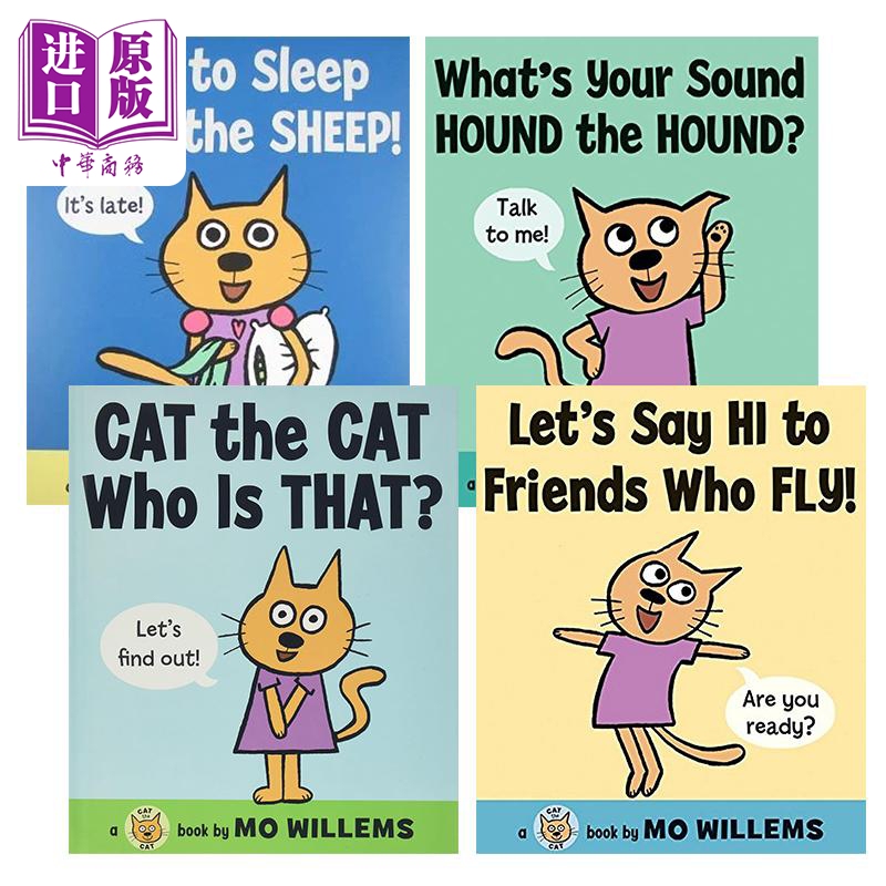 Mo Willems Cat the Cat 1-4 Mo Willems Cat Series Picture Books 4 Volumes Preschool Children's Reading Story Picture Books English Original Import Who Is That 【Zhongshang Original Edition?】