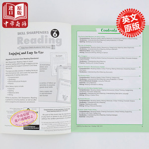 【中商原版】[英文原版]Skill Sharpeners Reading, Grade 6 阅读技巧:6年级